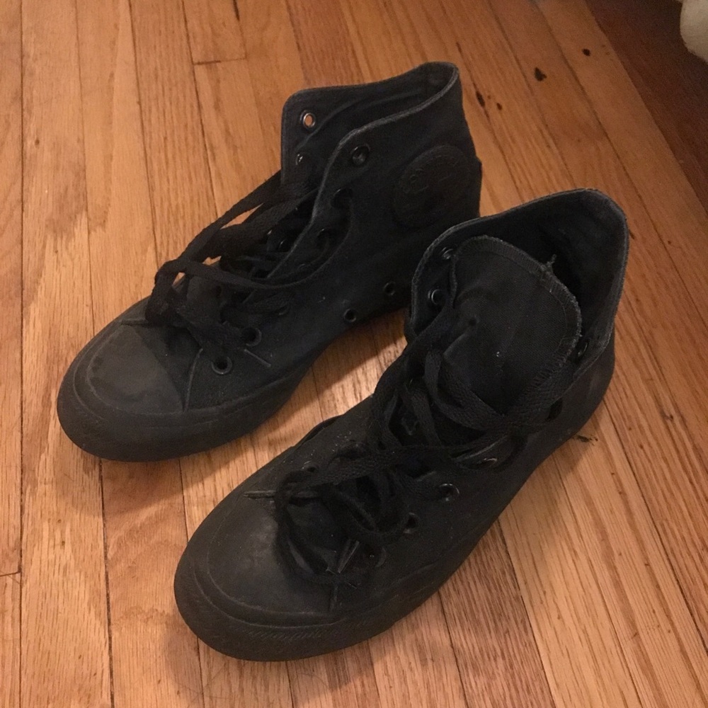 all black classic converse high top sneakers